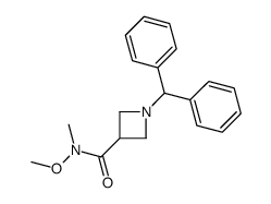 3-Azetidinecarboxamide, 1-(diphenylmethyl)-N-methoxy-N-methyl- 结构式
