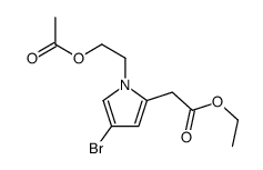 1H-Pyrrole-2-acetic acid, 1-[2-(acetyloxy)ethyl]-4-bromo-, ethyl ester 结构式