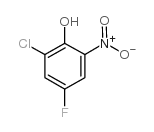 2-氯-4-氟-6-硝基苯酚 结构式