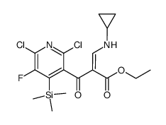 3-Pyridinepropanoic acid, 2,6-dichloro-α-[(cyclopropylamino)methylene]-5-fluoro-β-oxo-4-(trimethylsilyl)-, ethyl ester 结构式
