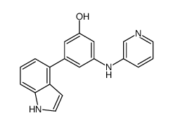 3-(1H-吲哚-4-基)-5-(吡啶-3-基氨基)苯酚 结构式