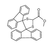 Dispiro[9H-fluorene-9,4'-[1,3]dithiolane-5',9''-[9H]fluorene]-2'-carboxylic acid, methyl ester (9CI) 结构式