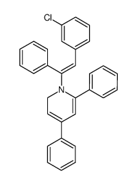 Pyridine, 1-[2-(3-chlorophenyl)-1-phenylethenyl]-1,2-dihydro-4,6-diphenyl- 结构式