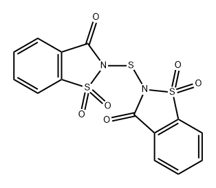 2,2'-硫代双(1,2-苯并异噻唑-3(2H)-酮)-1,1,1',1'-四氧化物 结构式