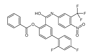 2',4'-Difluoro-3-(4-nitro-3-(trifluoromethyl)phenylcarbamoyl)biphenyl-4-yl benzozte 结构式