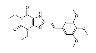 1H-Purine-2,6-dione, 1,3-diethyl-3,7-dihydro-8-[2-(3,4,5-trimethoxyphenyl)ethenyl]-, (E)- 结构式