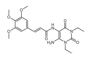 (2E)-N-(6-氨基-1,3-二乙基-1,2,3,4-四氢-2,4-二氧代-5-嘧啶基)-3-(3,4,5-三甲氧基苯基)-2-丙烯酰胺 结构式