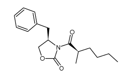 (4R)-3-[(2R)-2-甲基-1-氧代己基]-4-(苯甲基)-2-恶唑烷酮 结构式