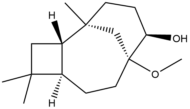 (1S,2S,5R,8R,9R)-8-甲氧基-1,4,4-三甲基三环[6.3.1.02,5]十二烷-9-醇 结构式