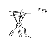 二羰基(甲氧基亚甲基)[(η5-五甲基环戊二烯基)]铁(1+) 六氟磷酸盐 结构式