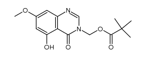 Propanoic acid, 2,2-dimethyl-, (5-hydroxy-7-methoxy-4-oxo-3(4H)-quinazolinyl)methyl ester 结构式