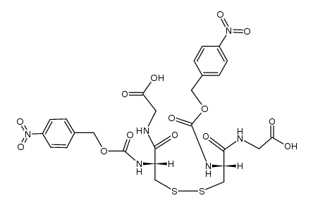 Glycine, N,N'-(N,N'-dicarboxy-L-cystyl)di-, N,N'-bis(p-nitrobenzyl) ester (6CI) 结构式