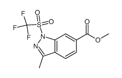 1H-Indazole-6-carboxylic acid, 3-methyl-1-[(trifluoromethyl)sulfonyl]-, methyl ester 结构式