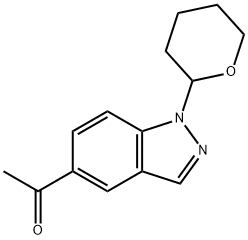 1-[1-(四氢-2H-吡喃-2-基)-1H-吲唑-5-基]乙酮 结构式