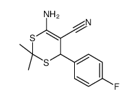 6-氨基-4-(4-氟苯基)-2,2-二甲基-4H-1,3-二硫杂环己二烯-5-甲腈 结构式