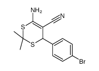 6-氨基-4-(4-溴苯基)-2,2-二甲基-4H-1,3-二硫杂环己二烯-5-甲腈 结构式