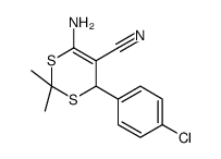 6-氨基-4-(4-氯苯基)-2,2-二甲基-4H-1,3-二硫杂环己二烯-5-甲腈 结构式