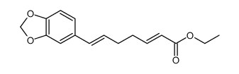 7-(1,3-苯并二氧杂环戊烯-5-基)-2,6-庚二烯酸乙酯,(E,E)- 结构式