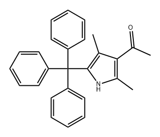 1-[2,4-二甲基-5-(三苯甲基)-1H-吡咯-3-基]乙酮 结构式