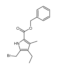 1H-Pyrrole-2-carboxylic acid, 5-(bromomethyl)-4-ethyl-3-methyl-, phenylmethyl ester 结构式