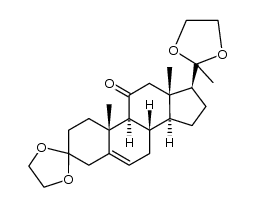 Pregn-5-ene-3,11,20-trione, cyclic 3,20-bis(1,2-ethanediyl acetal) 结构式