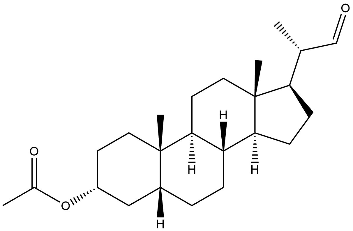 3-乙酰氧基孕甾烷-20-甲醛 (3α,5β,20S)- 结构式