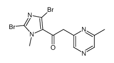 Ethanone, 1-(2,4-dibromo-1-methyl-1H-imidazol-5-yl)-2-(6-methyl-2-pyrazinyl)- 结构式