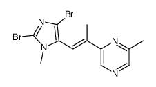 Pyrazine, 2-[2-(2,4-dibromo-1-methyl-1H-imidazol-5-yl)-1-methylethenyl]-6-methyl-, (E)- (9CI) 结构式