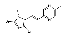 Pyrazine, 2-[2-(2,4-dibromo-1-methyl-1H-imidazol-5-yl)ethenyl]-5-methyl-, (E)- (9CI) 结构式