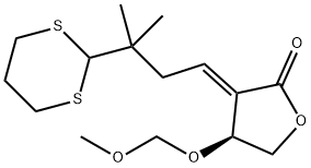 (3E,4S)-3-[3-(1,3-二噻烷-2-基)-3-甲基亚丁基]二氢-4-(甲氧基甲氧基)-2(3H)-呋喃酮 结构式