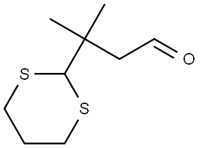 β,β-二甲基-1,3-二噻烷-2-丙醛 结构式