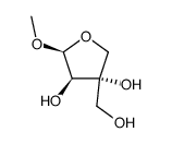 3,4-Furandiol, tetrahydro-4-(hydroxymethyl)-2-methoxy-, (2S,3R,4S)- 结构式