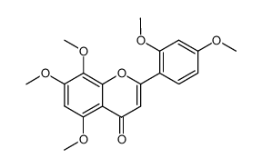 4H-1-Benzopyran-4-one, 2-(2,4-dimethoxyphenyl)-5,7,8-trimethoxy- 结构式