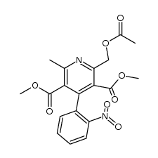 2-乙酰氧甲基-6-甲基-4-(2-硝基苯基)吡啶-3,5-二羧酸二甲酯 结构式