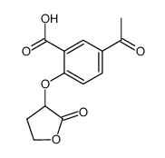 5-乙酰基-2-[(四氢-2-氧代-3-呋喃基)氧基]苯甲酸 结构式