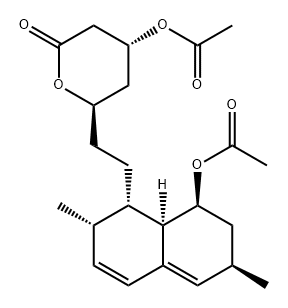 2H-吡喃-2-酮,4-(乙酰氧基)-6-[2-[(1S,2S,6R,8S,8aR)-8-(乙酰氧基)-1,2,6,7,8,8a-六氢-2,6-二甲基-1-萘基]乙基]四氢-,(4R,6R)- 结构式