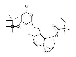 2,2-Dimethylbutanoic Acid [3R-[3a,5,5aa,6a(2R*,4R*),7a,9aS*]]-6-[2-[4-[[(1,1-Dimethylethyl)dimethylsilyl]oxy]tetrahydro-6-oxo-2H-pyran-2-yl]ethyl]-3,4,5,5a,6,7-hexahydro-7-methyl-2H-3,9a-methano-1-benzoxepin-5-yl Ester 结构式