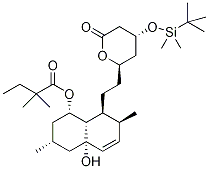 (1S,3R,4AS,7S,8S,8AS)-8-{2-[(2R,4R)-4-{[二甲基(2-甲基-2-丙基)硅烷基]氧基}-6-氧代四氢-2H-吡喃-2-基]乙基}-4A-羟基-3,7-二甲基-1,2,3,4,4A,7,8,8A-八氢-1-萘基2,2-二甲基丁酸酯 结构式