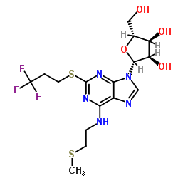 N6-(2-甲硫基乙基)-2-(3,3,3-三氟丙硫基)腺苷 结构式