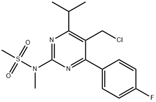 N-[5-(氯甲基)-4-(4-氟苯基)-6-异丙基-2-嘧啶基]-N-甲基甲磺酰胺 结构式