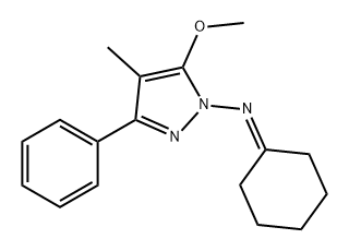 N-环己亚基-5-甲氧基-4-甲基-3-苯基-1H-吡唑-1-胺 结构式