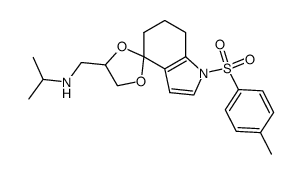 Spiro[1,3-dioxolane-2,4'-[4H]indole]-4-methanamine, 1',5',6',7'-tetrahydro-N-(1-methylethyl)-1'-[(4-methylphenyl)sulfonyl]- 结构式