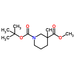 N-Boc-3-甲基-3-哌啶甲酸甲酯 结构式