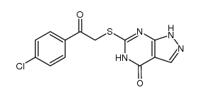 4H-Pyrazolo[3,4-d]pyrimidin-4-one, 6-[[2-(4-chlorophenyl)-2-oxoethyl]thio]-1,5-dihydro- 结构式