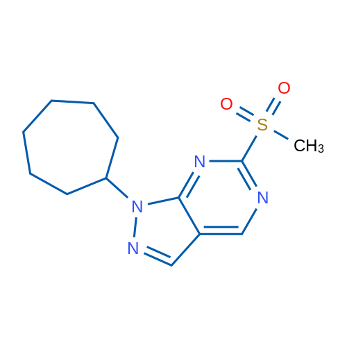 1H-Pyrazolo[3,4-d]pyrimidine, 1-cycloheptyl-6-(methylsulfonyl)- 结构式