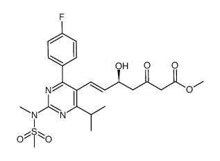 6-Heptenoic acid, 7-[4-(4-fluorophenyl)-6-(1-methylethyl)-2-[methyl(methylsulfonyl)amino]-5-pyrimidinyl]-5-hydroxy-3-oxo-, methyl ester, (5S,6E)- 结构式