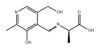 D-丙氨酸,N-[[3-羟基-5-(羟甲基)-2-甲基-4-吡啶基]亚甲基]- 结构式