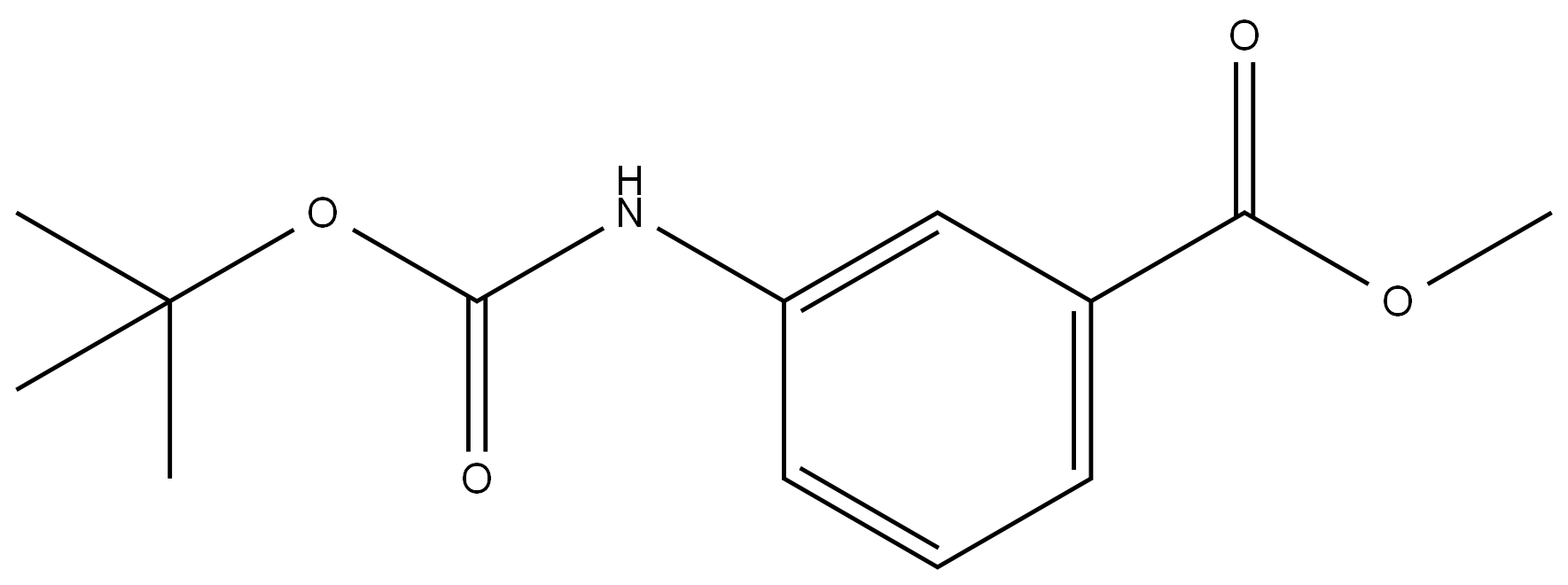 3-(叔丁氧羰基氨基)苯甲酸甲酯 结构式