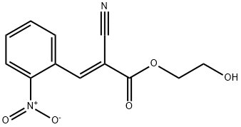 (2E)-2-氰基-3-(2-硝基苯基)-2-丙烯酸-2-羟乙酯 结构式