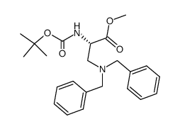 L-Alanine, 3-[bis(phenylmethyl)amino]-N-[(1,1-dimethylethoxy)carbonyl]-, methyl ester 结构式